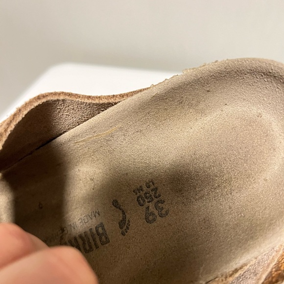 Birkenstock Arizona Slide Sandals, Leather Pink, Women's US 9 Narrow (EU 39) - Picture 10 of 13